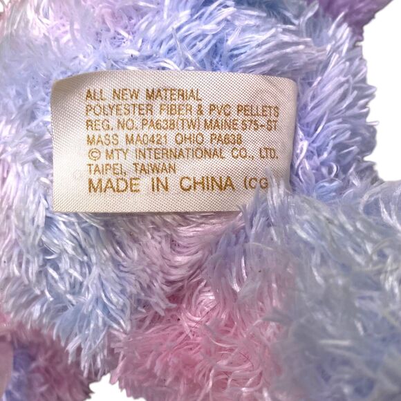 Dandee Plush Teddy Bear Pink Blue Purple With Sheer Bow - Picture 12 of 13